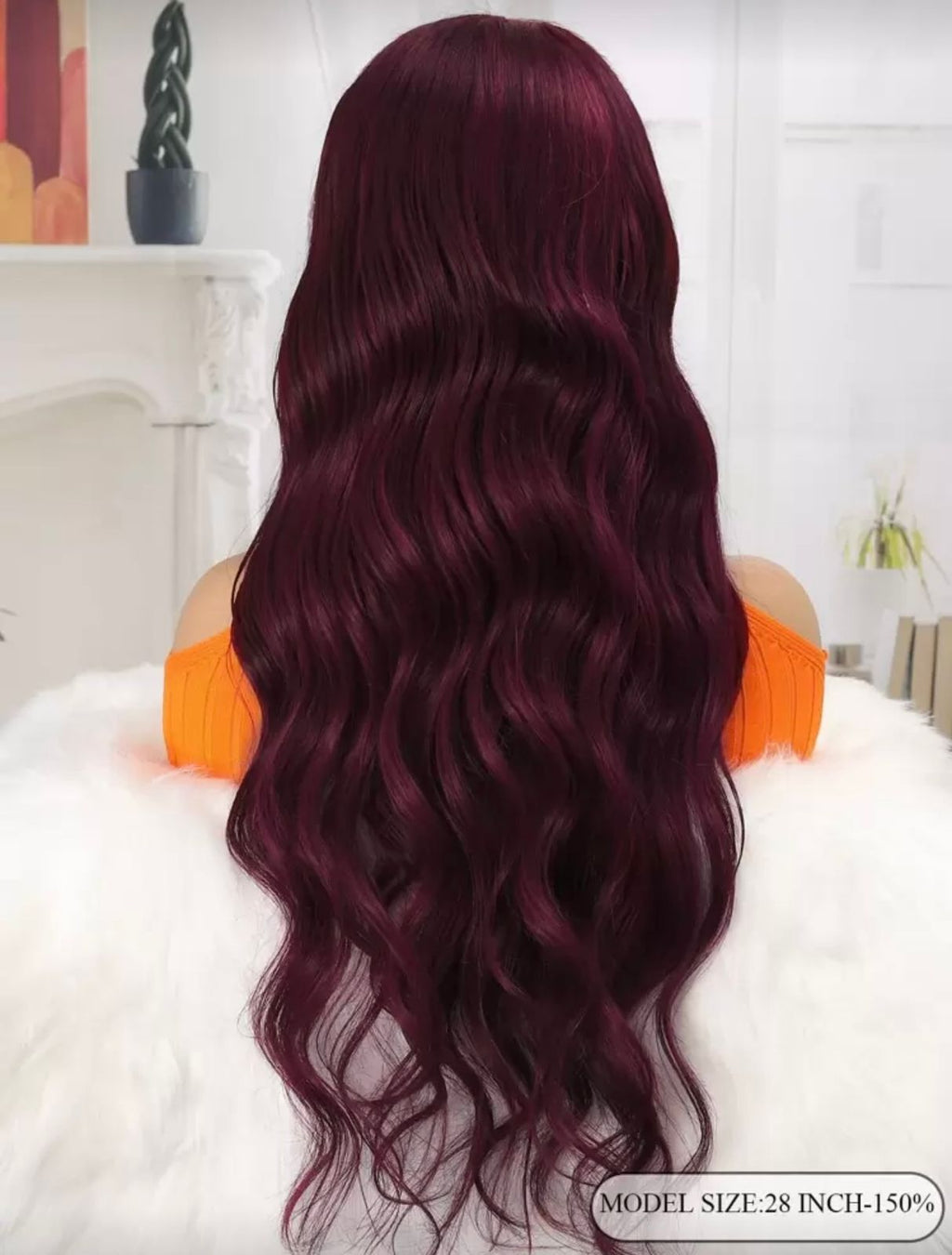 Burgundy Lace Front Wig - Human blend